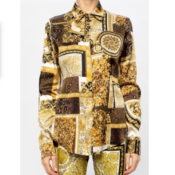 •NWT Versace Barocco patchwork Silk blouse - Picture 12 of 15